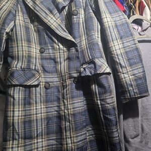 Avec Les Filles Navy and Beige Checkered Jacket